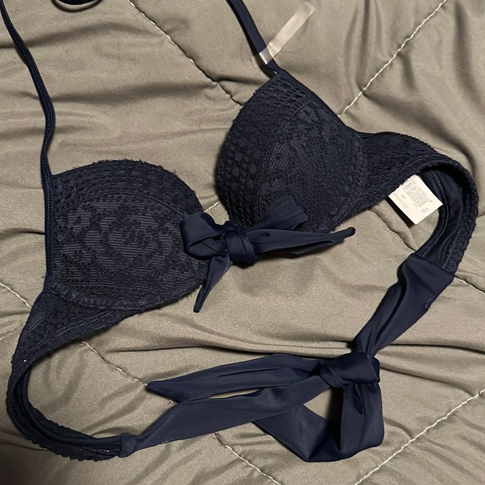 Navy bikini top from Aerie